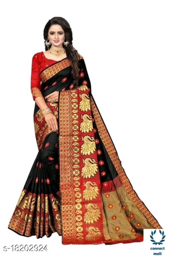COTTON BASED JACQUARD SAREES - Saree Length Size-5.5m Blouse Lenght Size:0.8, Cotton Silk, Zari Woves, pack of:1